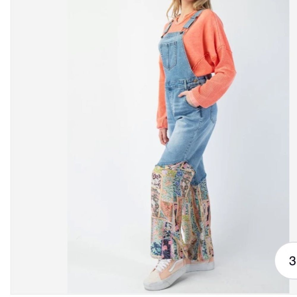 OG Easel Overalls Pants with Patchwork Accent - L… - image 3